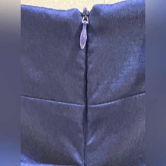 Xscape Royal Blue Draped Ruffle V Neck Cocktail Dress. Draped On One Side Sz 10P - Picture 8 of 14